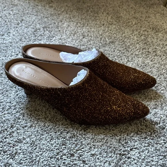 Huma Blanco Dorothy Dotted Pony Hair Mules - Picture 3 of 7